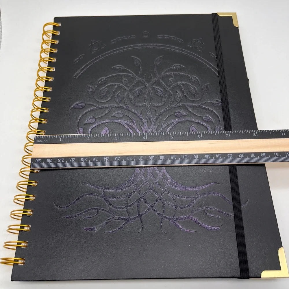 New Tree Of Life Spiral Notebook Embossed Lined‎ Journal Black Gold